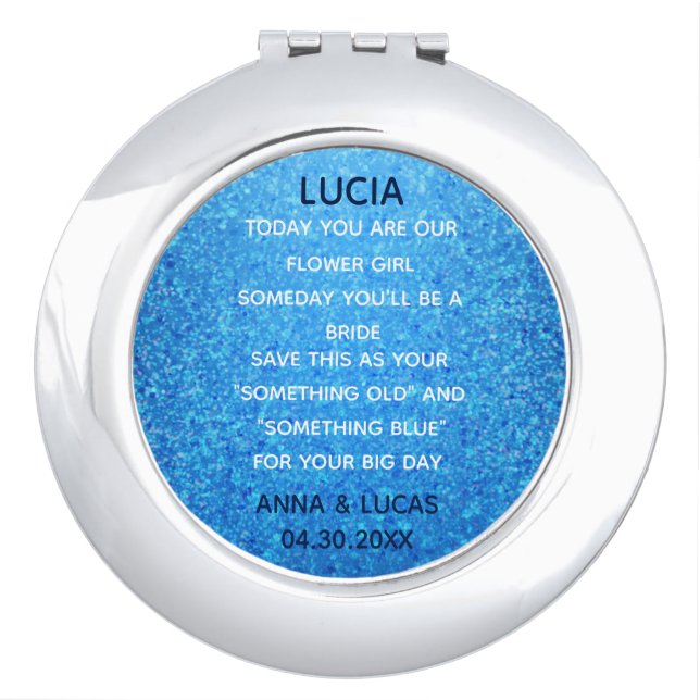 Something Old and Blue Bridesmaid Compact Mirror (Front)