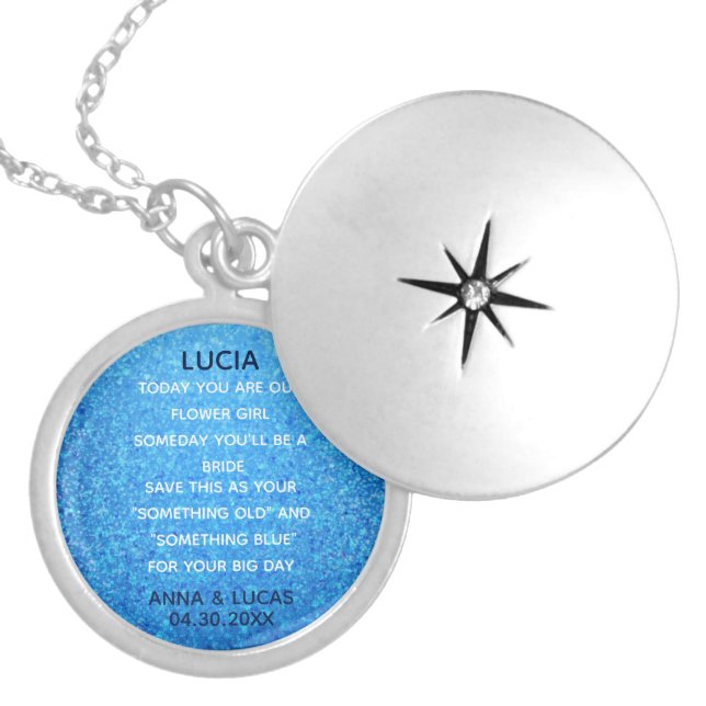 Something Old and Blue Bridesmaid Locket Necklace (Front)