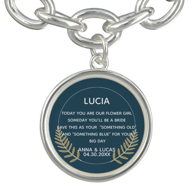 Something Old and Blue Bridesmaid ornament Bracelet (Design)