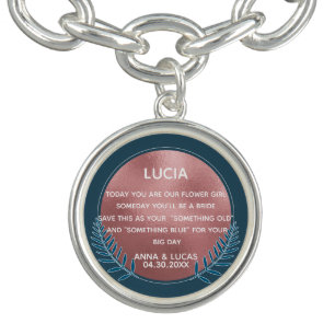 Something Old and Blue Bridesmaid rose gold Bracelet