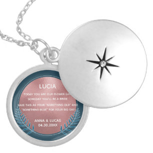 Something Old and Blue Bridesmaid rose gold Locket Necklace