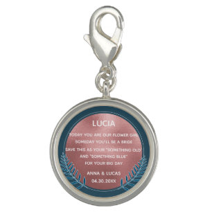 Something Old and Blue rose gol Bridesmaid elegant Charm