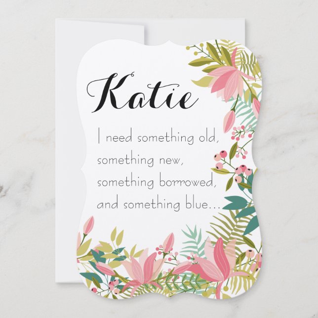 Something Old | Bridesmaid Wedding Invitation (Front)