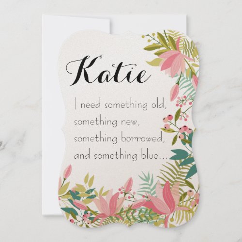 Something Old  Bridesmaid Wedding Invitation