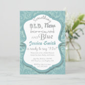 Something Old New Borrowed & Blue Bridal Shower Invitation (Standing Front)
