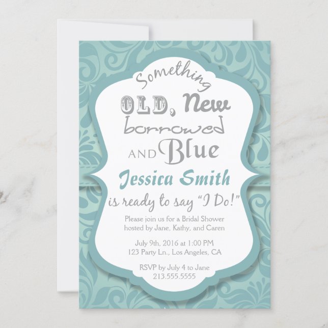 Something Old New Borrowed & Blue Bridal Shower Invitation (Front)