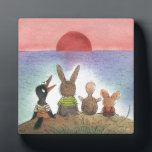 Something Red Plaque<br><div class="desc">Artist: Valeri Gorbachev | Animal friends watching the sunset.</div>