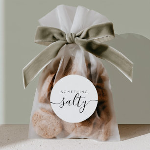 Something Salty Modern Calligraphy Favor Classic Round Sticker