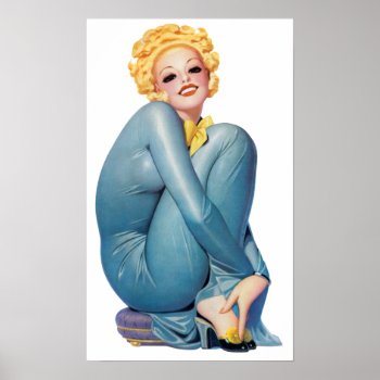 Something Snug Pin Up Girl Poster by Amazing_Posters at Zazzle
