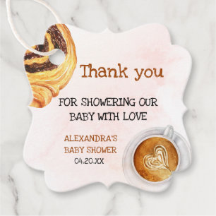 Something Sweet is Brewing Watercolor Baby Shower Favor Tags