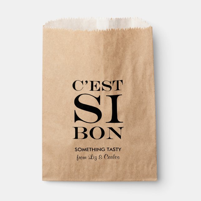 Something Tasty French Baked Goodies Wedding Favor Bag (Front)