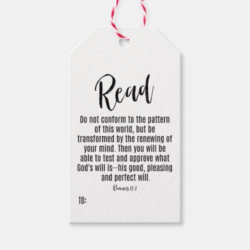Something to Read Gift Tag Bible Verse Gift Tag