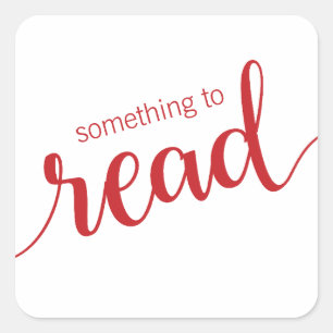 Something to Read, Red and White, Sticker Gift Tag