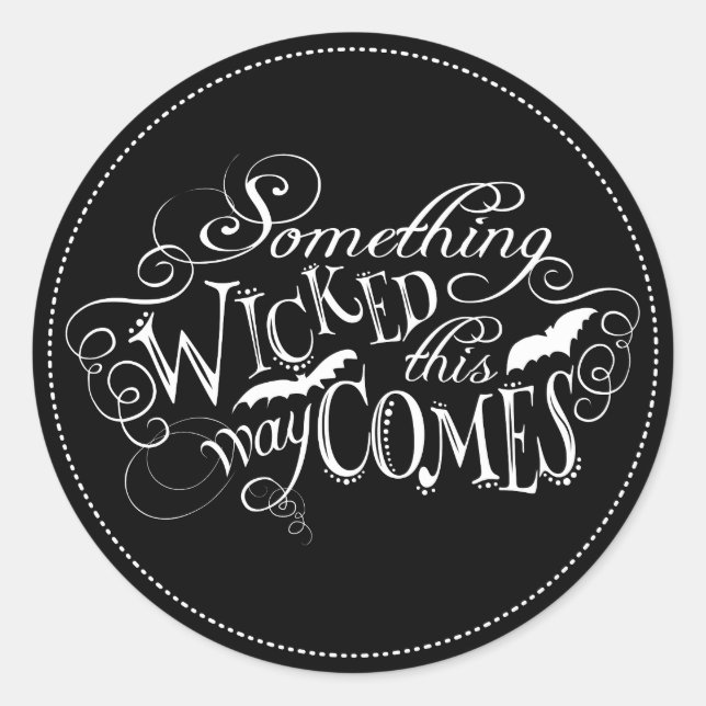 Something Wicked Chalkboard Halloween Sticker (Front)