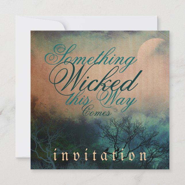 Something Wicked Halloween Gothic Wedding Invitation (Front)