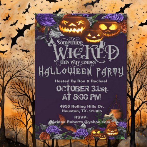 Something Wicked This Way Comes Adult Halloween  Invitation