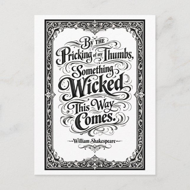 "Something Wicked This Way Comes" Shakespeare Postcard (Front)