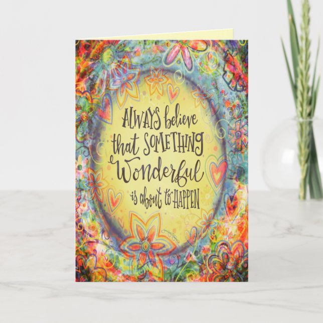 Something Wonderful Pretty Floral Inspirational Card (Front)