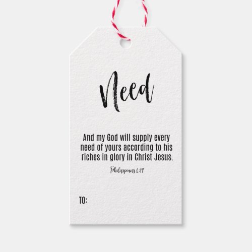 Something You Need Gift Tag Bible Verse Gift Tag