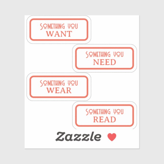 Something you want, need, wear, read Christmas Sticker (Sheet)