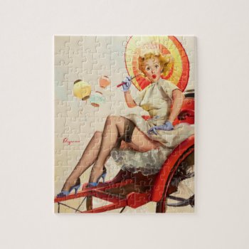 Something's Bothering You Pin Up Art Jigsaw Puzzle by Pin_Up_Art at Zazzle