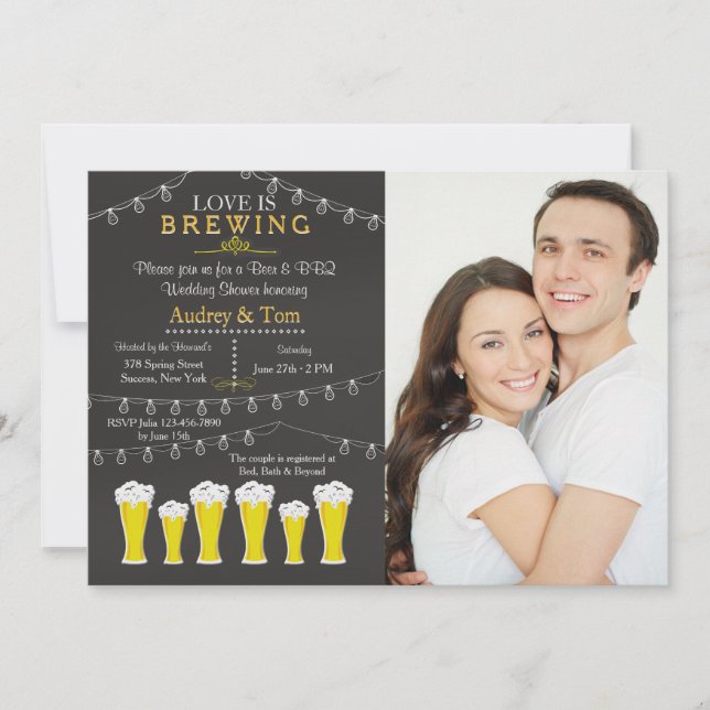 Something's Brewing Photo Wedding Shower Invitatio Invitation (Front)
