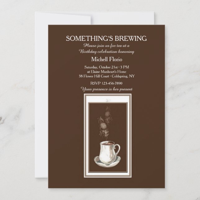 Something's Brewing Tea(or Coffee)Party Invitation (Front)