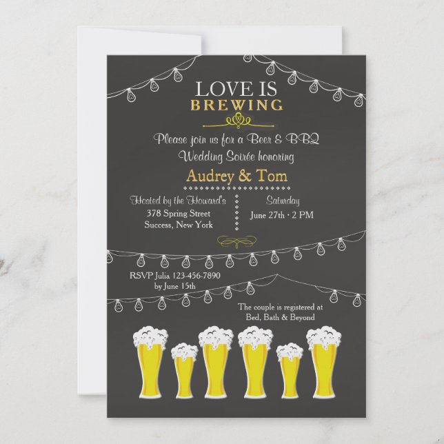 Something's Brewing Wedding Soirée Invitation (Front)