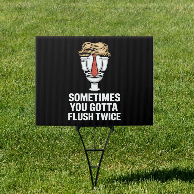 Sometime You Gotta Flush Twice Sign (Insitu)