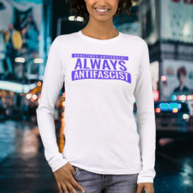 Sometimes Antisocial Always Antifascist Tri-Blend Shirt (Creator Uploaded)