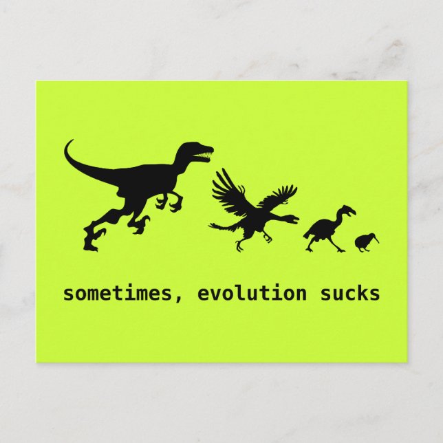 Sometimes, evolution sucks postcard (Front)