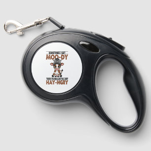 Sometimes I Get Moo-dy Hay-ngry Cow Retractable Pet Leash