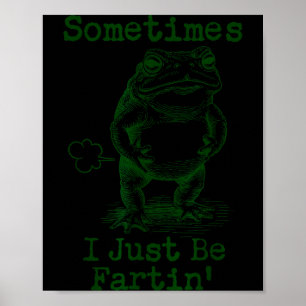 Sometimes I Just Be Fartin’ Frog Funny Rude Silly Poster