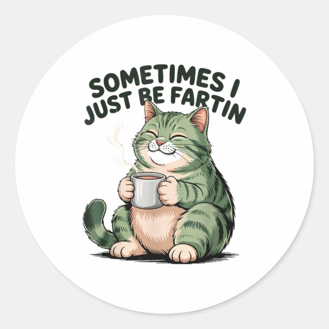 Sometimes I Just Be Fartin' Frog Humor Men Woman  Classic Round Sticker (Front)