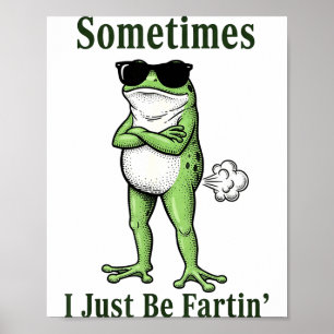 Sometimes I Just Be Fartin Funny Frog Sarcastic Hu Poster