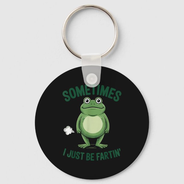 Sometimes I Just Be Farting Frog Christmas Funny F Keychain (Front)