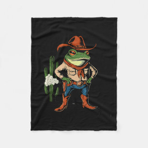 Sometimes I Just Be Farting Funny Cowboy Frog Fleece Blanket