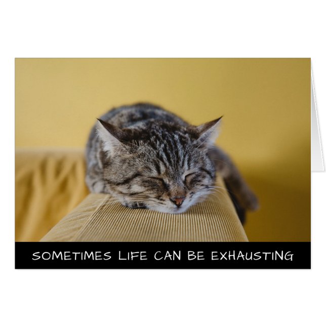 Sometimes Life Can Be Exhausting Cute Cat Cards (Front Horizontal)