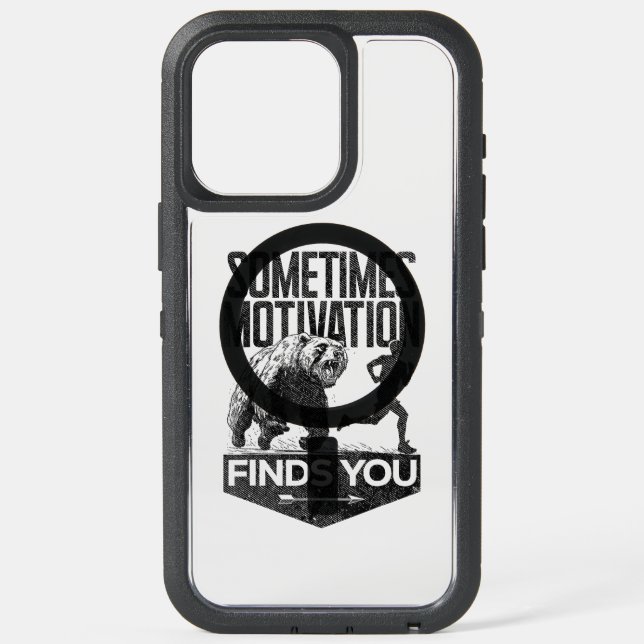 Sometimes Motivation Finds You Funny Running Motiv iPhone 15 Pro Max Case (Back)