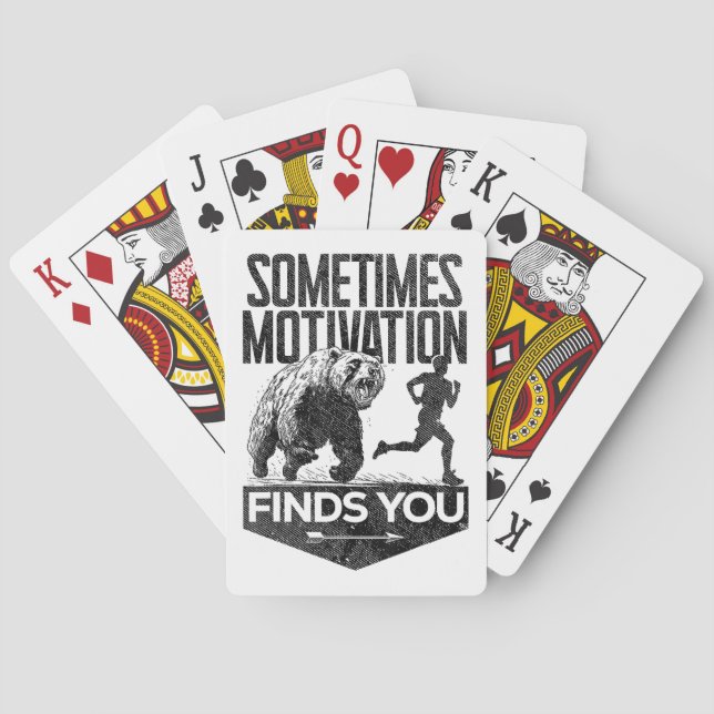 Sometimes Motivation Finds You Funny Running Motiv Poker Cards (Back)