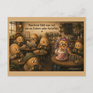 Sometimes you feel like a unicorn - coffee postcard