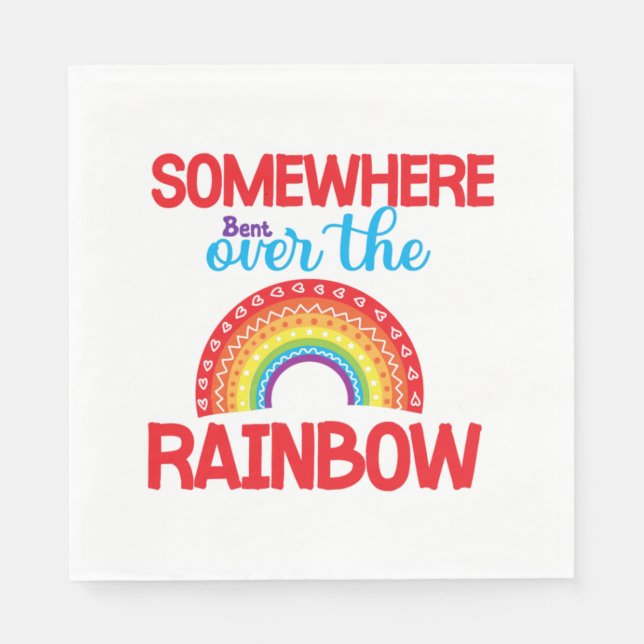 Somewhere Bent over The Rainbow Sticker  Napkins (Front)