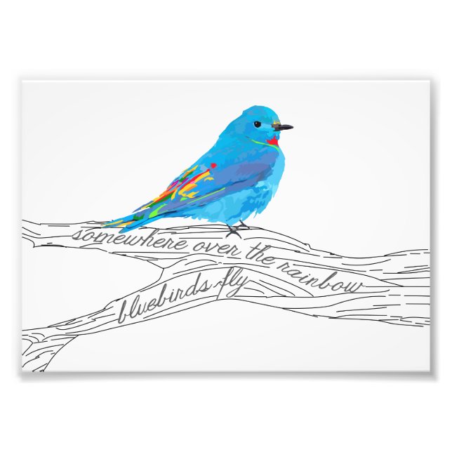 Somewhere over the Rainbow Bluebird Print (Front)