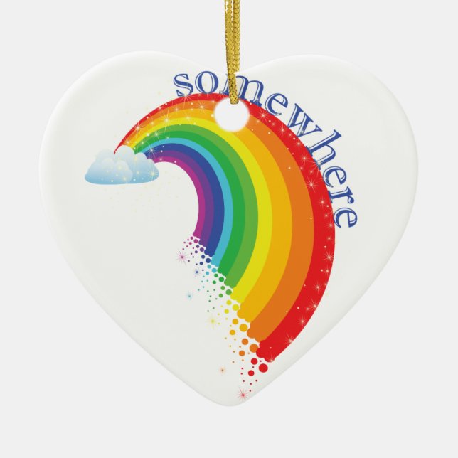 Somewhere Over the Rainbow Ceramic Ornament (Front)