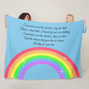 Somewhere Over The Rainbow Fleece Blanket by KRStuff at Zazzle