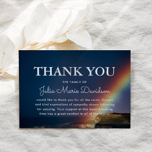 Somewhere Over The Rainbow   Funeral Thank You Card