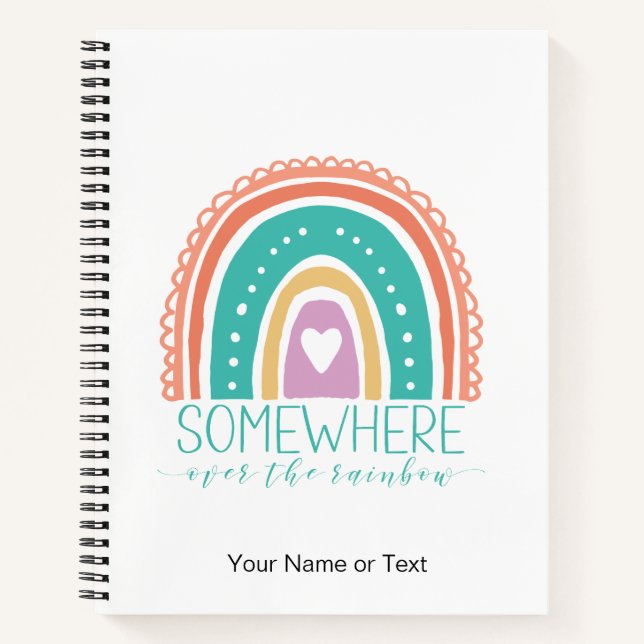 Somewhere Over The Rainbow Modern Chic Colorful  Notebook (Front)