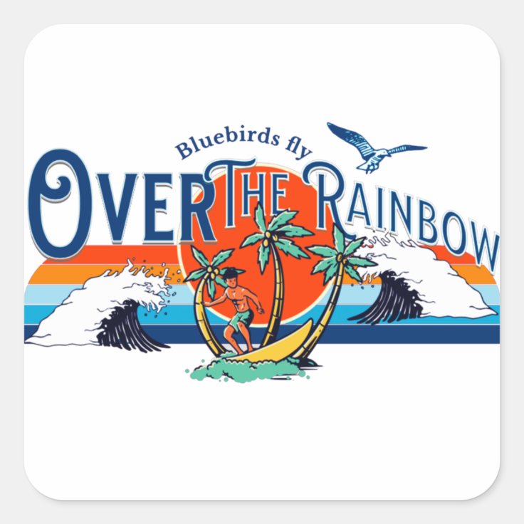 Somewhere Over The Rainbow Square Sticker Zazzle