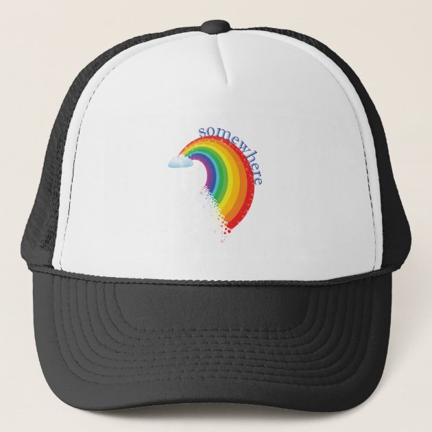 somewhere over the rainbow trucker hat