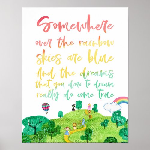 Somewhere Over The Rainbow Wall Art Poster